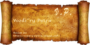 Vozáry Petra névjegykártya